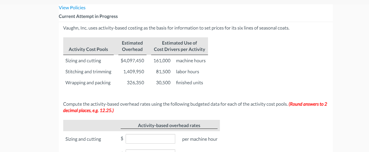 each of the activity cost pools. (Round answers to 2 decimal places,