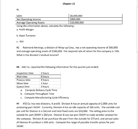 show work so I know how to do it Chapter 11