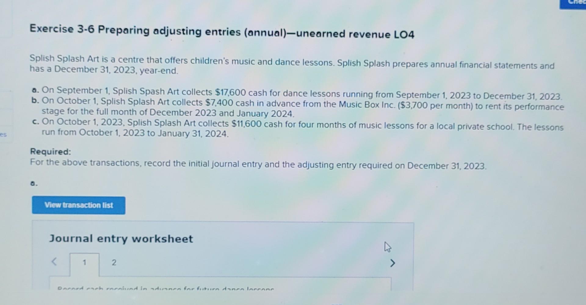  Answer all in tables as soon as possible please. Exercise 3-6