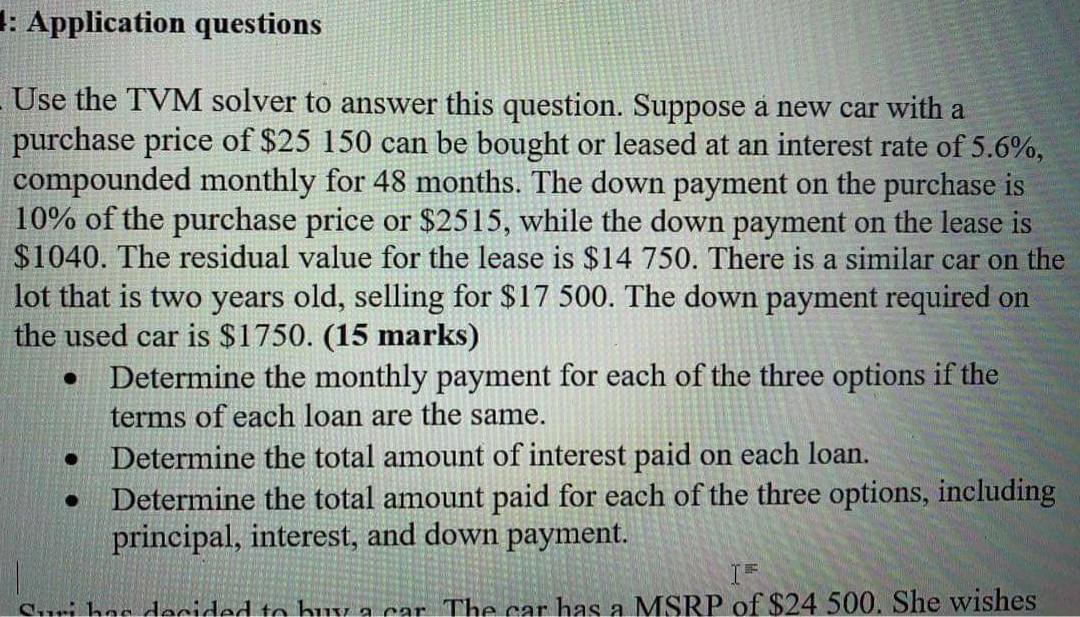 1: Application questions - Use the TVM solver to answer this