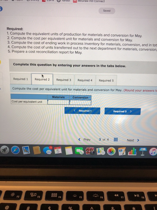 through three processing stages prior to completion, Information on work in the
