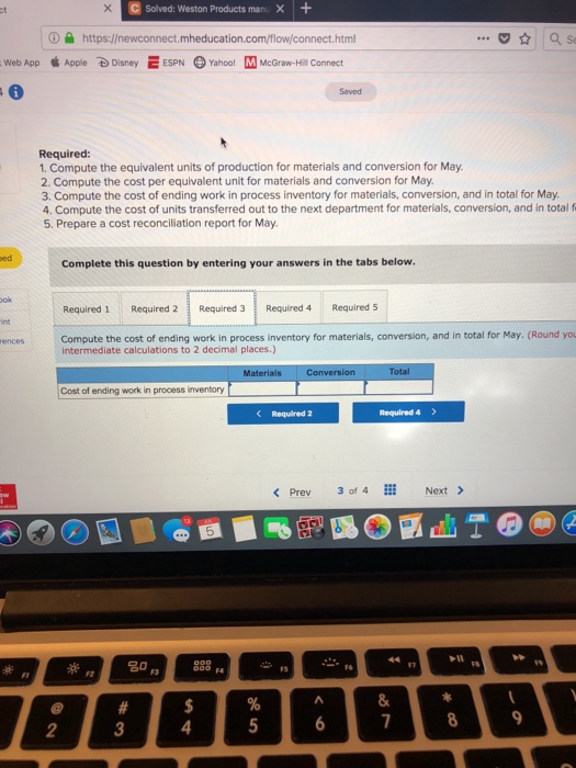 first department, Cooking, is given below for May: Production datat Pounds in