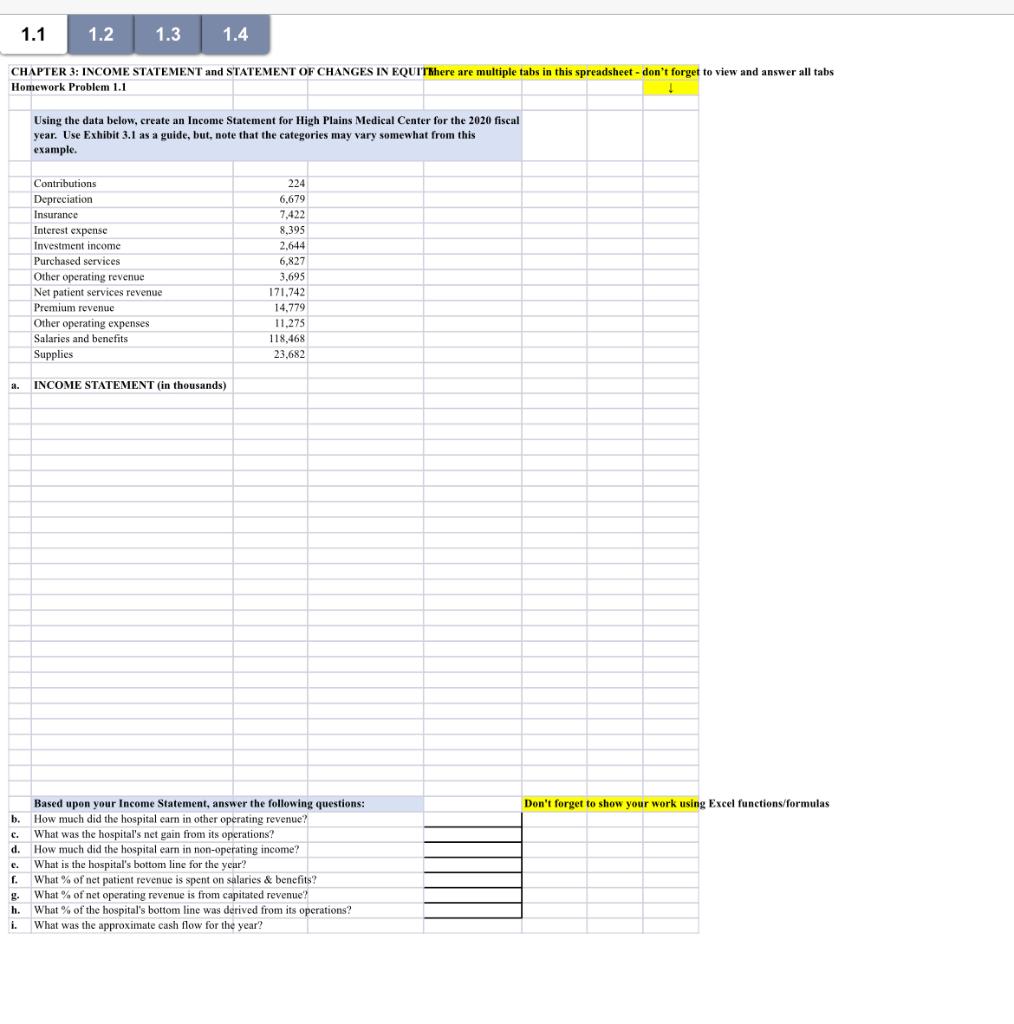  Show calculations/formulas in excel, please Help please Help please, show work