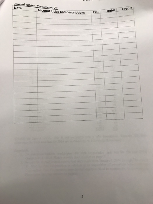 accepted for this assignment. Question 1 Separate company financial statements for Pop