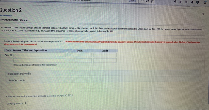  --- Question 2 w Policies urrent Attempt In Progress Pharoah Comes