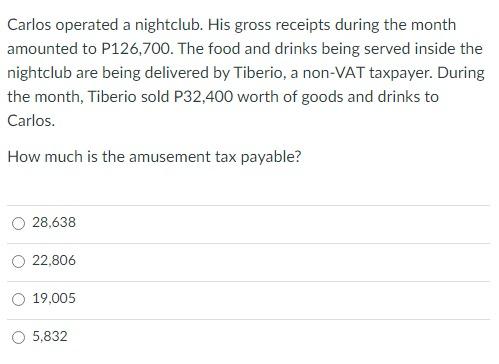  timed task, please answer for an upvote :)) Carlos operated a