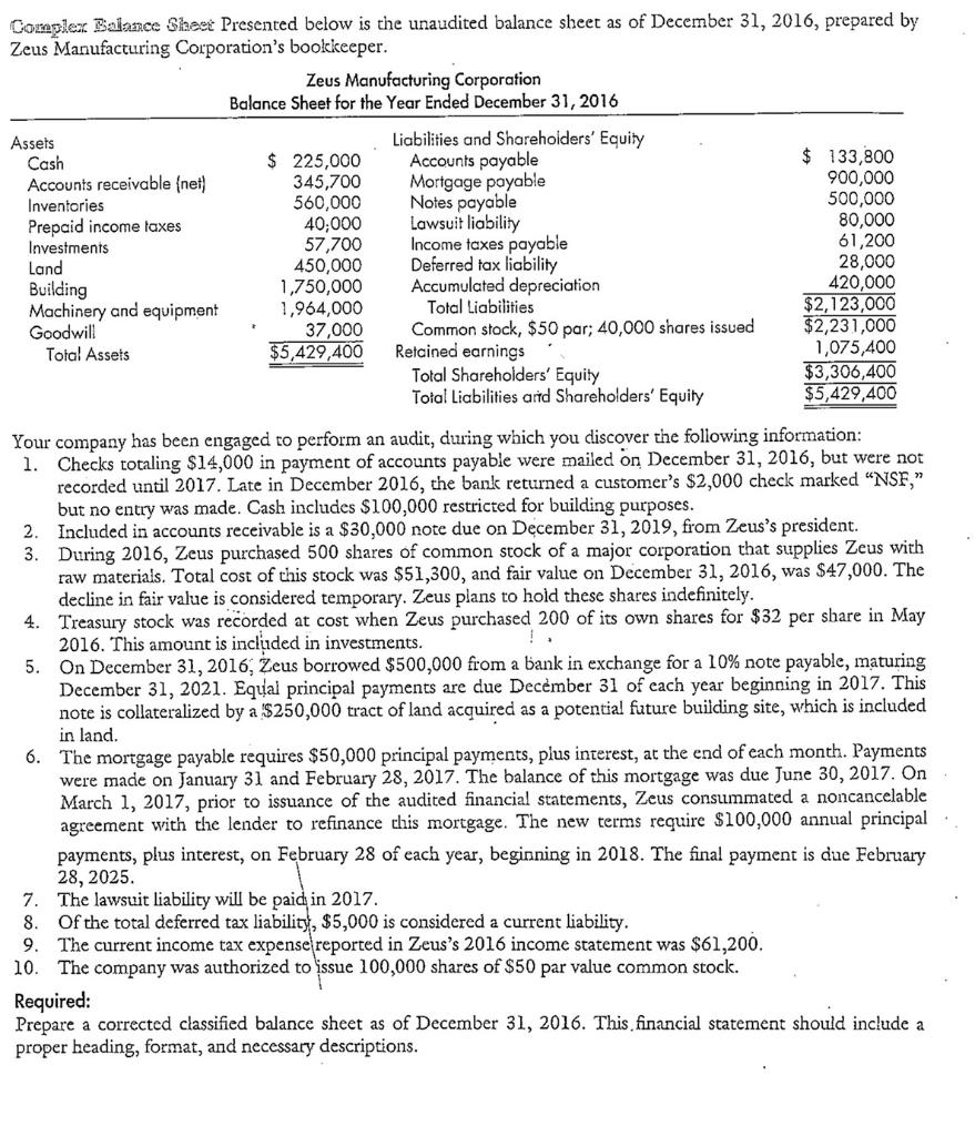  Compler Balance Sheet Presented below is the unaudited balance sheet as