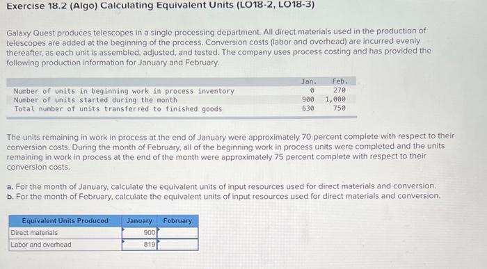 please answer a & b thank you! Exercise 18.2 (Algo) Calculating Equivalent