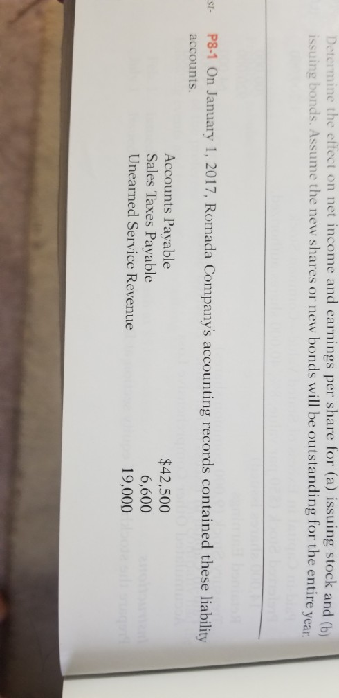 help with P8-1. need tabular summary like the one below and current