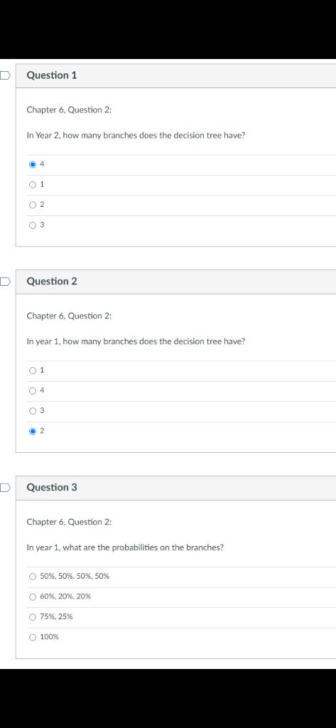 Chapter 6, Question 2: In Year 2, how many branches does