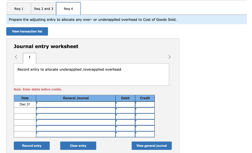 cost predictions: overhead costs, $150,000, and direct materials costs, $100,000. At year-end,