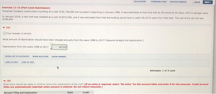  Just part B please NEXT Exercise 11-13 (Part Level Submission) Tamarisk