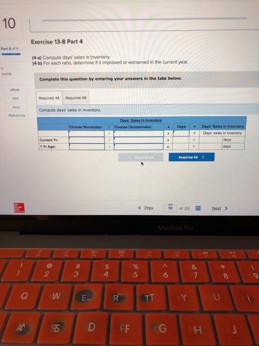 interpreting liquidity LO P3 The following information applies too the questions displayed