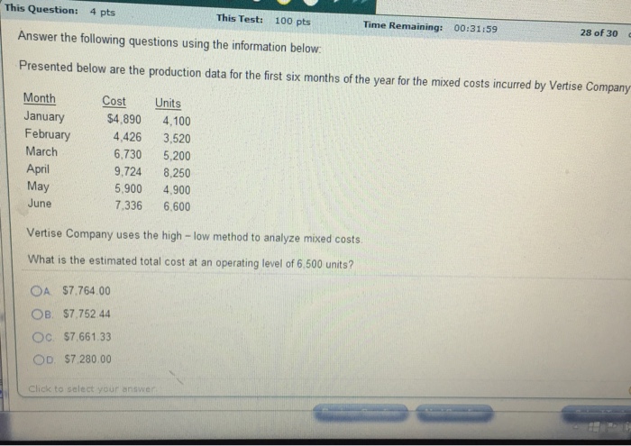  Answer the following questions using the information below: Presented below are