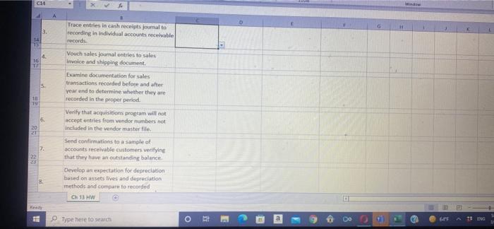 indicate if it is a test of control (TOC) or substantive text