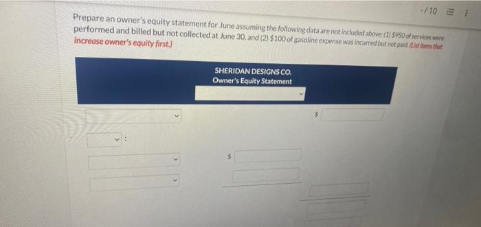 liquidity) Liabilities and Owner's Equity $ 5 Prepare an income statement for