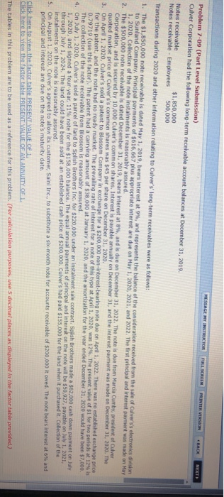  MESSAGE MY INSTRUCTOR FRL SCREEN PRINTER VERSION Problem 7-09 (Part Level