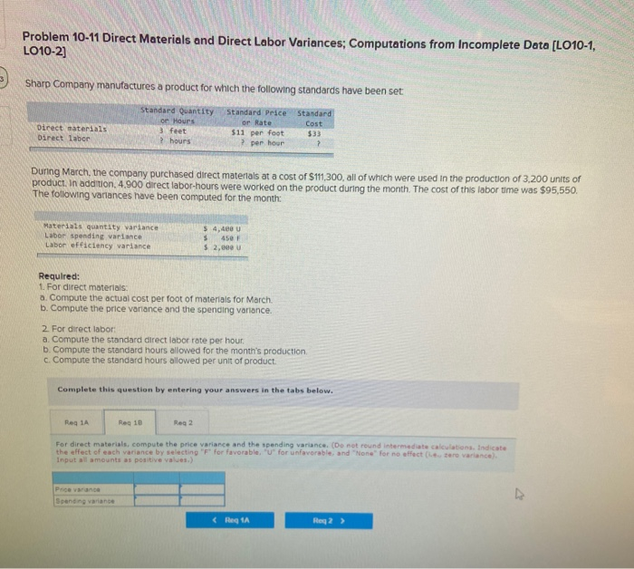 Incomplete Data (L010-1, LO10-2) 01:28:06 Sharp Company manufactures a product for which