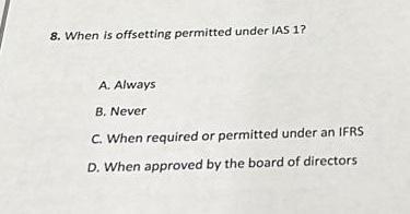 help me plz i have 5 munite 8. When is offsetting permitted