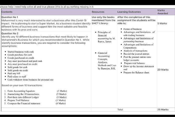please help i need help solve all and true please (this is