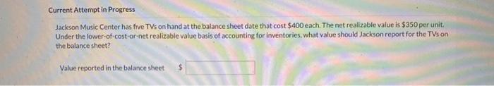  Current Attempt in Progress Jackson Music Center has five TVs on