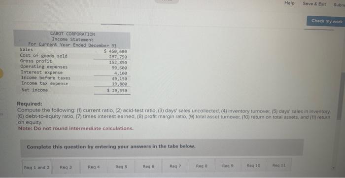 current year-end financial statements of Cabot Corporation follow. (All sales were on
