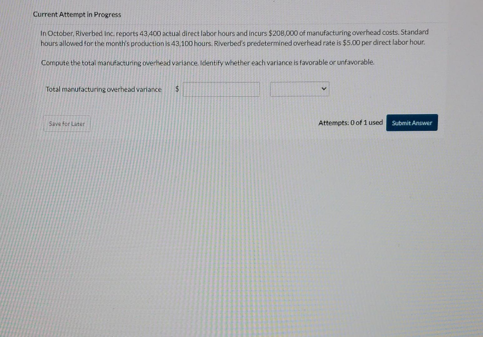  Current Attempt in Progress In October, Riverbed Inc. reports 43,400 actual