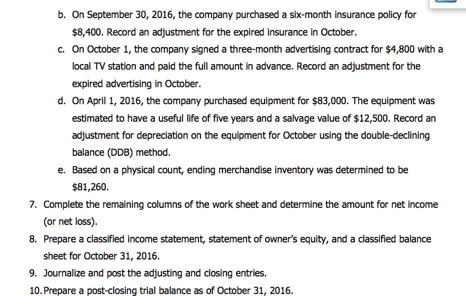2. Post the column totals and the individual components of the "Other