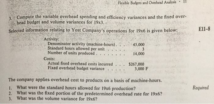  Flexible Budgets and Overhead Analysis E11-8 3. Compute the variable overhead