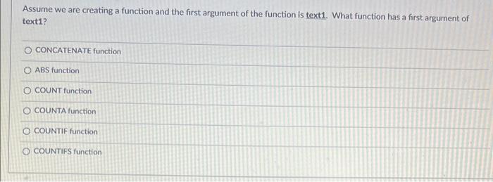  Assume we are creating a function and the first argument of
