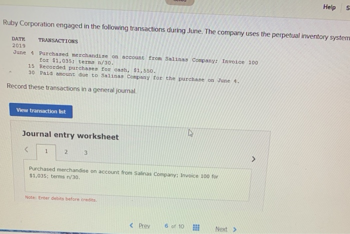  help please and thank you Help S Ruby Corporation engaged in
