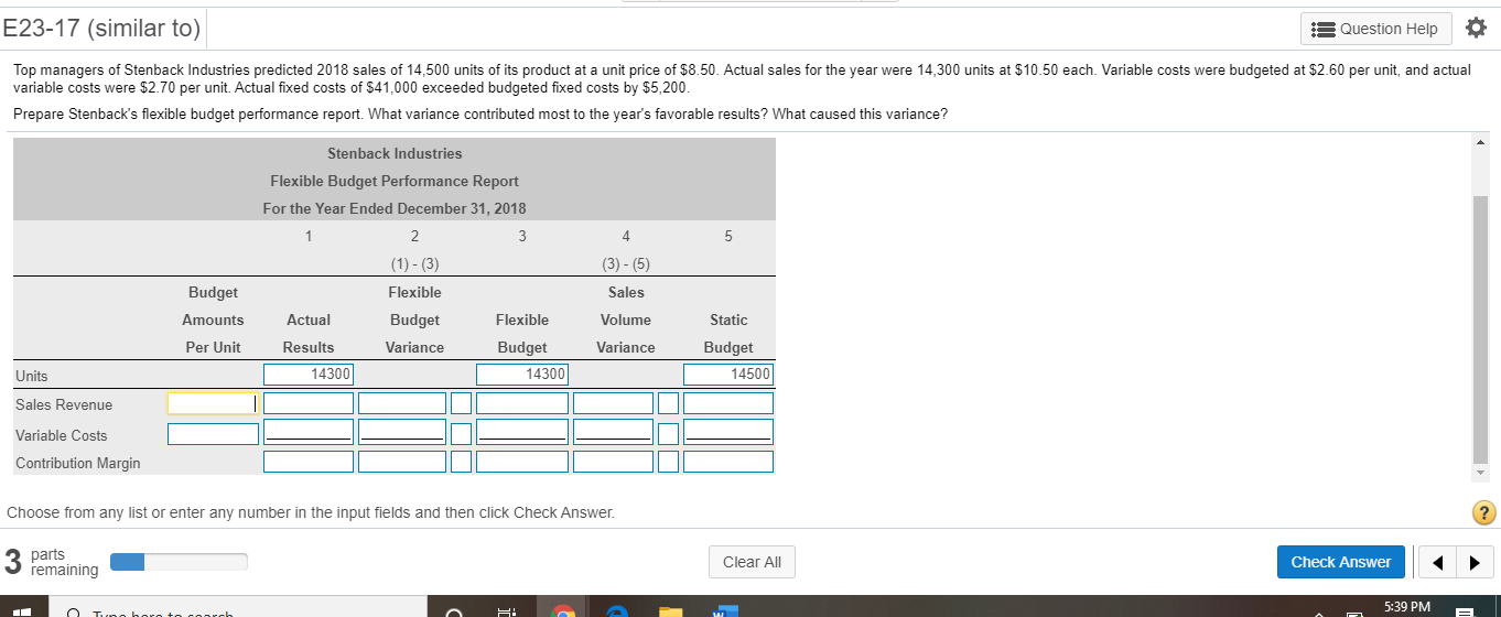 help with all tasks if missing information comment whats missing!!!!!! E23-17 (similar
