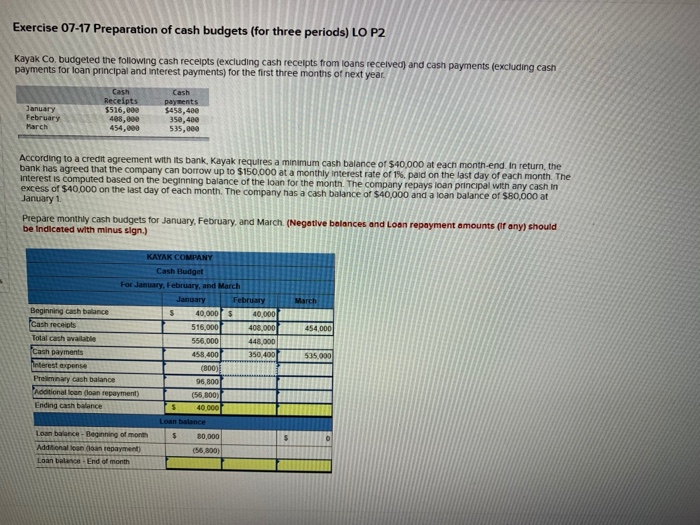Can someone help me with the blanks? Exercise 07-17 Preparation of cash