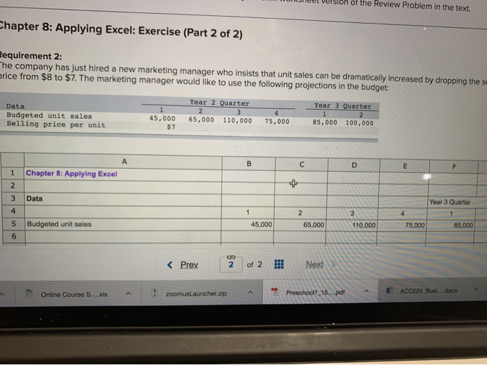  TUIUIUIUIUL VIEW FIUUICN le text hapter 8: Applying Excel: Exercise (Part