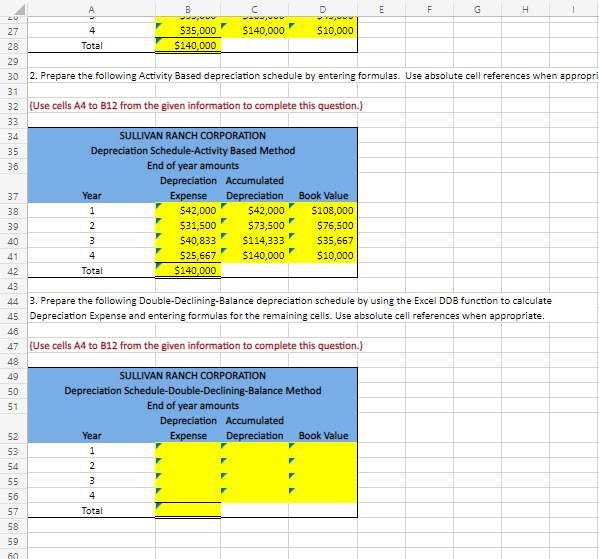 excel formulas. Thx 2 Sullivan Ranch Corporation has purchased a new tractor.