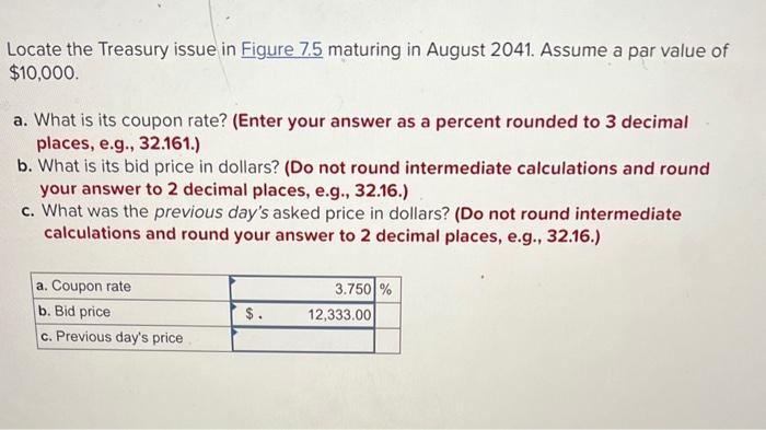 one wrong FIGURE 7.5 Sample Wall Street Journal U.S. Treasury Note and