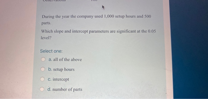 t for H(O) Std. error on Parameter Estimate Parameter = 0 Pr>t