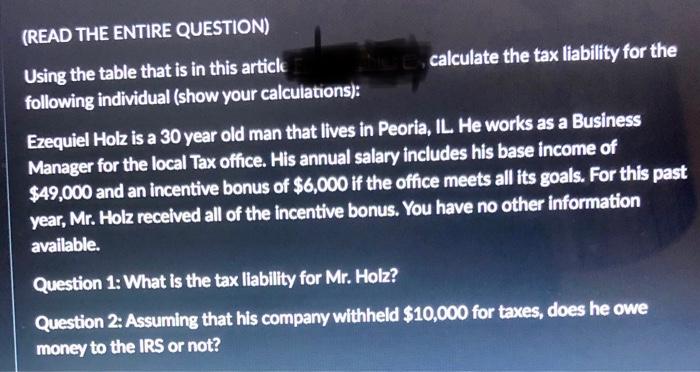  I was not sure what table is needed for this question,