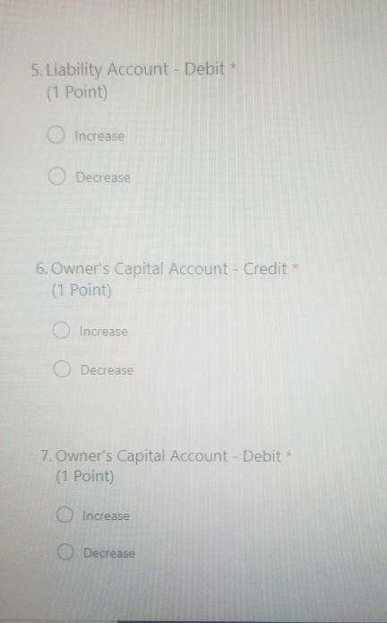 and credit on various account types 2. Asset Account - Debit *