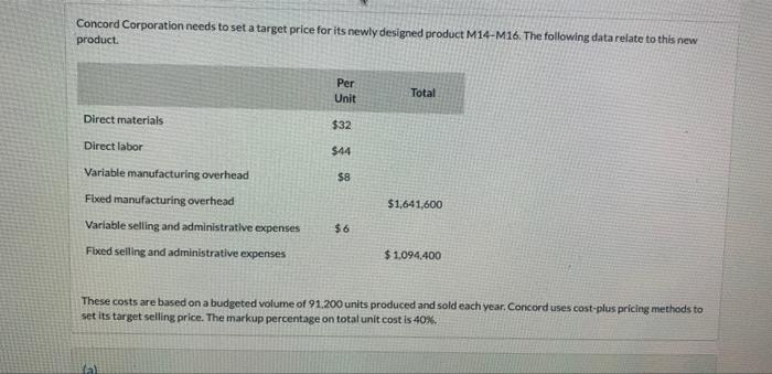 part b and part c is compute target selling proce per