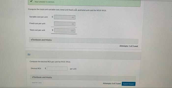 unit Concord Corporation needs to set a target price for its newly