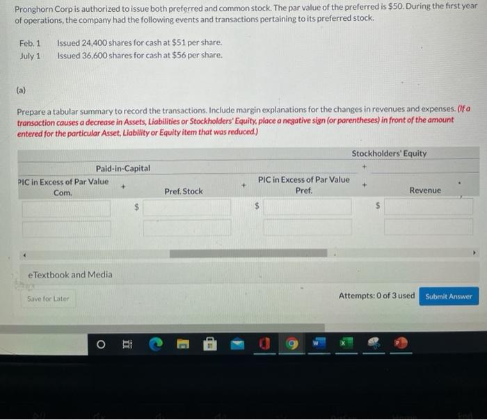 The par value of the preferred is $50. During the first year