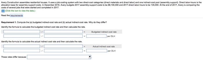 (b) actual indirect-cost rate. Why do they differ? What are the job