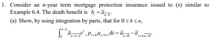  information from example 6.4: premiums are payable continuously at a constant