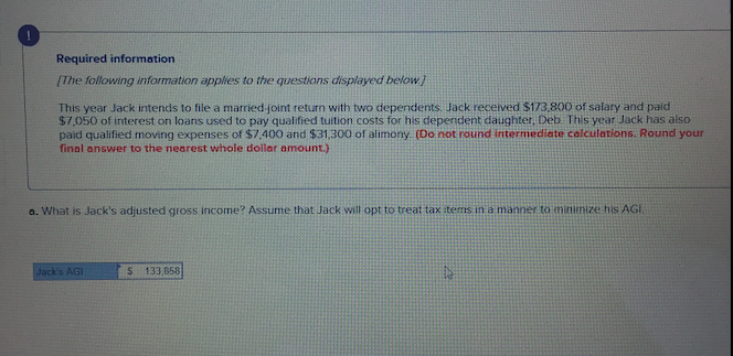 Please answer and explain why Required information The following information applies to