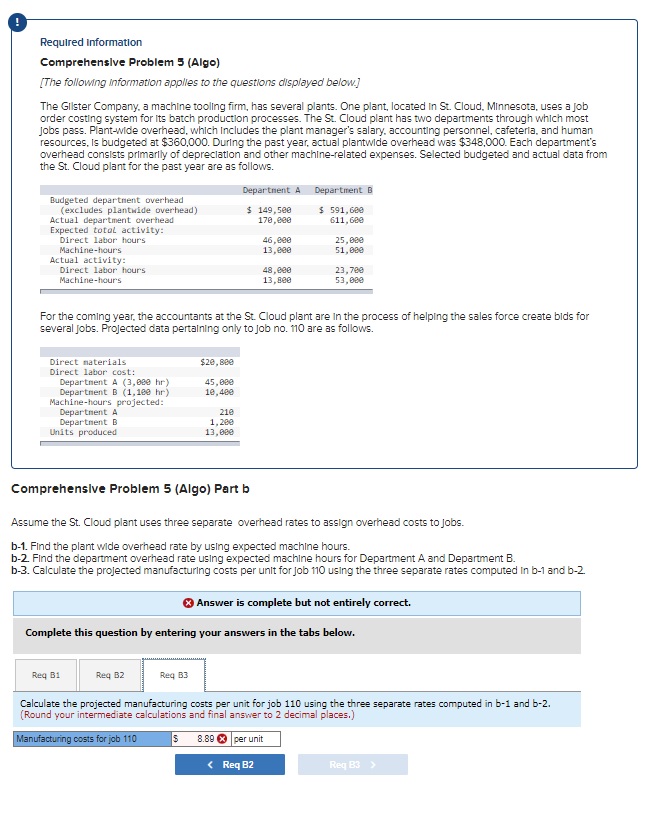  Required information Comprehensive Problem 5 (Algo) [The following information applles to