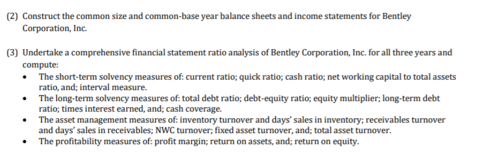 (2) Construct the common size and common-base year balance sheets and