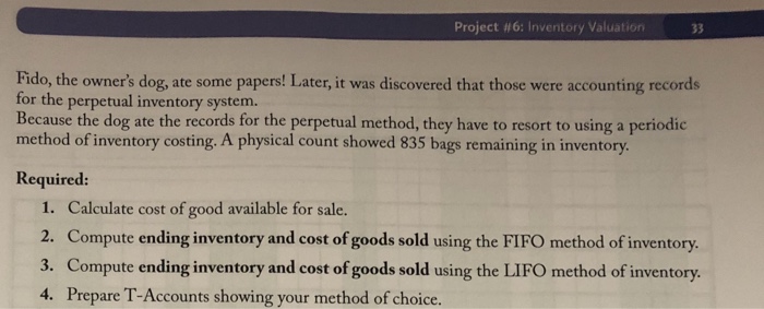 you in advance! Project #6: I Valuation Fido's Food Mart Adjusted Trial
