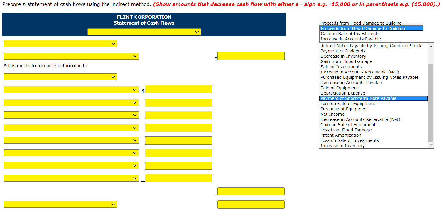 following information. Cash Accounts receivable Inventory Available-for-sale debt investments Buildings Equipment Patents