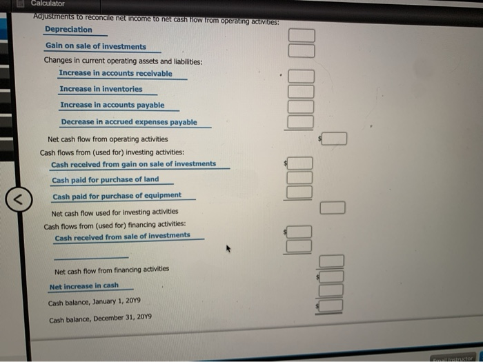 13 Calculator The comparative balance sheet of Merrick Equipment Co. for December